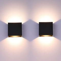 Modern LED Wall Lights for Living Room – 6W Black Aluminum Up Down Indoor Wall Lamp, Hardwired Sconce Lighting for Bedroom, Hallway & Home Decor