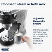 Traditional Pump Espresso Coffee Machine – 15 Bar Cappuccino & Latte Maker with Milk Frother – Black (EC685BK)
