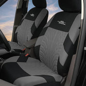 Universal Full Set Car Seat Covers – Gray Tire Track Design Seat Protectors