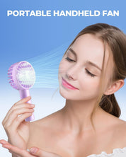 Mini Portable Handheld Fan 1800mAh 3 Speeds Light Purple