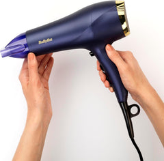 Midnight Luxe Hair Dryer 2300W – Powerful Ionic, Fast Drying, Frizz-Control, 3 Heat & 2 Speed