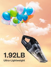 Cordless Handheld Vacuum Cleaner, Powerful Suction Portable Lightweight Mini Vacuum with 25–30Mins Long Runtime, Rechargeable Quick Charge Battery for Home, Car, Carpet, Stairs & Pet Hair Cleaning
