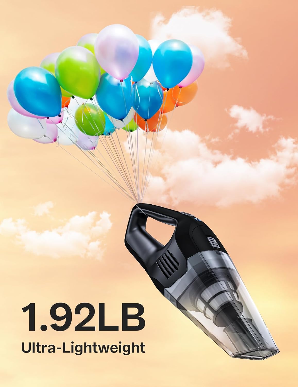Cordless Handheld Vacuum Cleaner, 8Kpa Powerful Suction Portable Mini Vacuum with 25–30Mins Runtime, Quick Rechargeable Battery for Home, Car, Carpet, Stairs & Pet Hair Cleaning