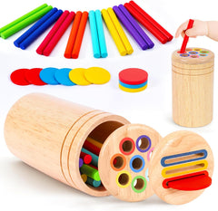 Montessori Wooden Color Sorting Toy – Educational Sensory Travel Toy for Ages 1–3