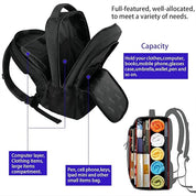 Black 15.6" Laptop Backpack – Waterproof USB Charging Work, School & Travel Bag