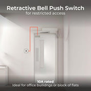 BG Electrical Single Retractive Bell Push Switch, Raised and Slim Profile, Round Edges, 1 Way, Nexus Metal, 10A, NBS14 (Pack of 2)