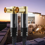 KabelDirekt 4K aerial cable Nylon braided, TV 90° angled connectors – 10m with break-proof metal plugs for digital & analogue (male to female DVB-C, DVB-T, DVB-S) CableDirect