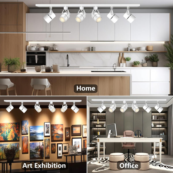 LED Track Lighting Kit 20W PAR20 Ceiling Spotlight with 2x1m H Rails ...