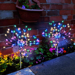 Solar Firework Garden Lights - 2 Pack Starburst Fairy Lights, Waterproof Solar Powered with 2 Lighting Modes, Decorative Pathway and Yard Lighting for Decking and Patio