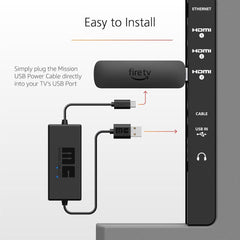 USB Power Cable for Amazon Fire TV (Eliminates the Need for AC Adapter)