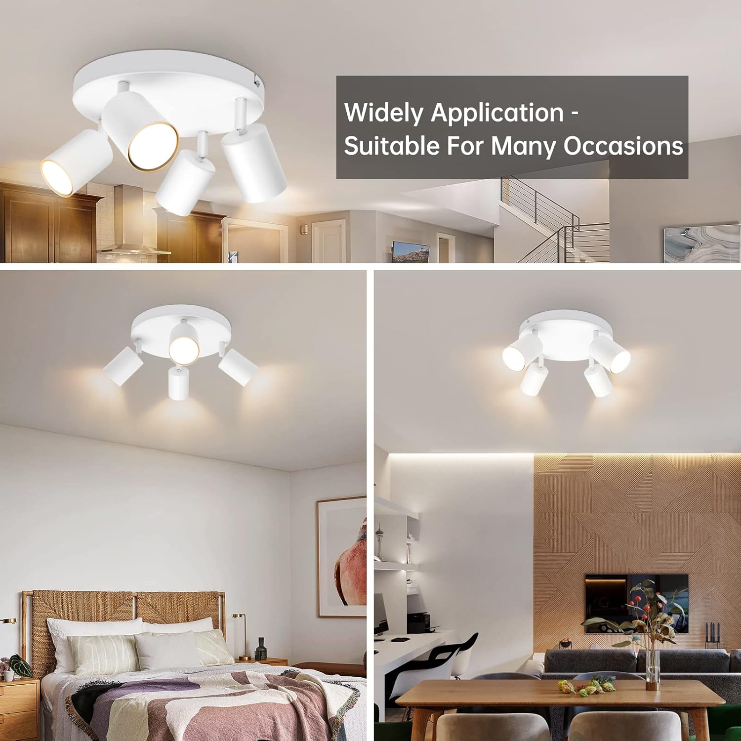 Modern ceiling light fixture in various indoor settings