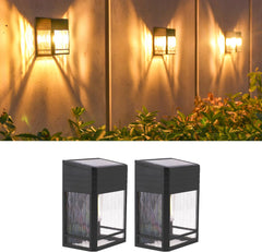 Outdoor Garden 4 Pack Solar Wall Lights Waterproof Solar Deck Lights for Fence Patio Gate Yard Stair Decoration Warm White 3000K