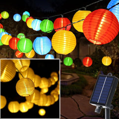 Lantern Fairy Lights – 8m, 30 LEDs, Solar Powered, Weatherproof, with 8 Modes and Timer, for Outdoor Garden, Patio, Balcony, Yard, and Wedding Decoration (Warm White)