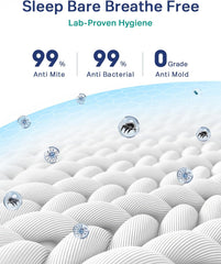 Double Bed Mattress Topper Pad – Thick Comfort Layer with Washable Cover, Certified