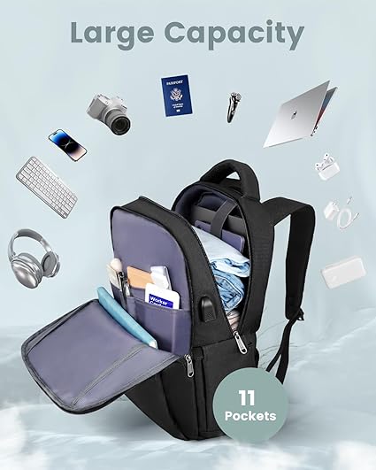 Laptop Backpack – Water-Resistant, Anti-Theft Travel Bag with USB Port, 15.6" Fit
