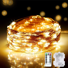 LED Fairy String Lights,Battery Powered 200LED 20m/66Ft 8 Modes Copper Wire Waterproof Fairy Lights with Remote Timer Indoor Outdoor for Christmas,Patio,Garden, Wedding,Bedroom-Warm White