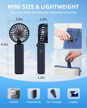 Portable Handheld Fan Foldable 1800mAh 3 Speeds