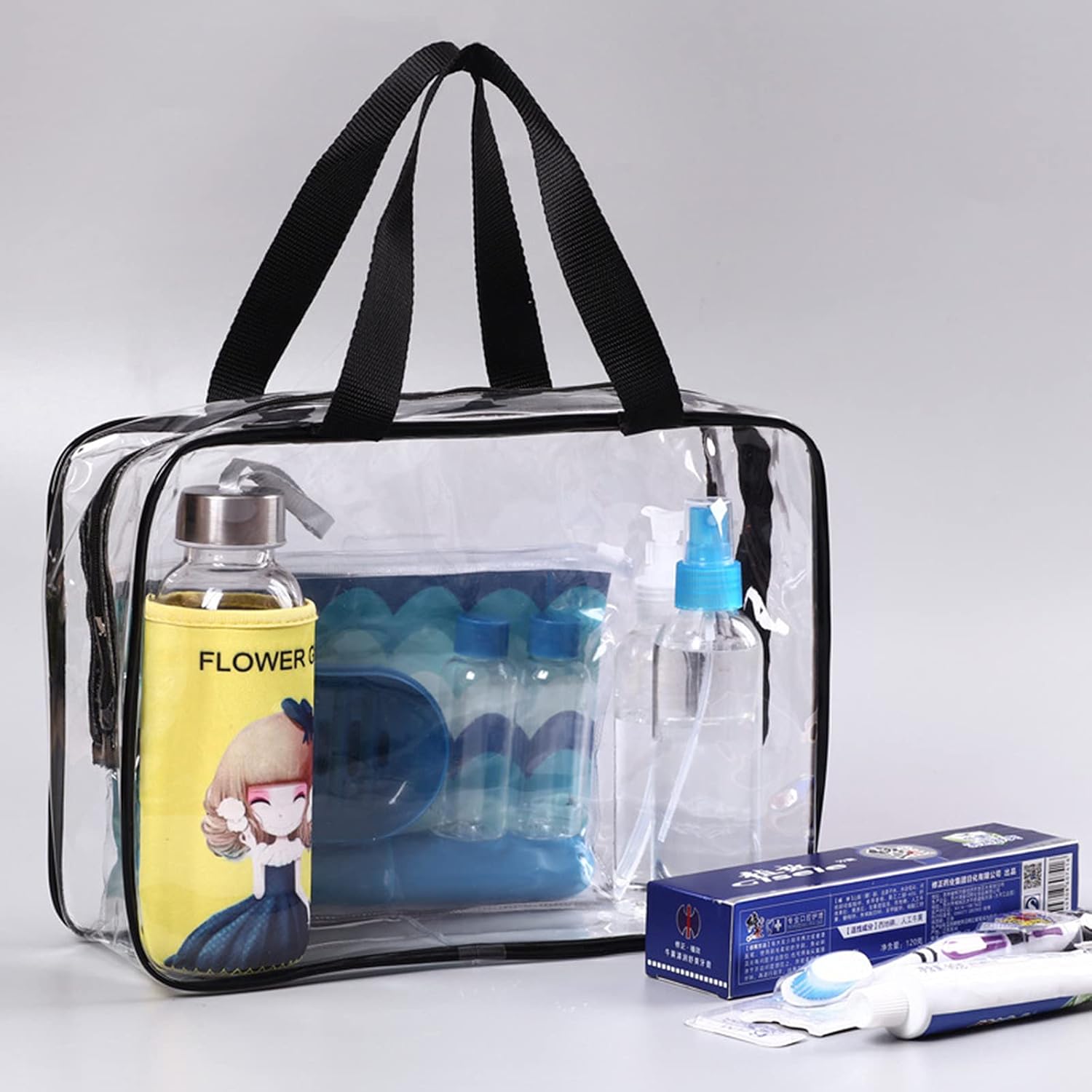 2 Pcs Clear Toiletry Bags – Large Waterproof Transparent Makeup & Travel Organizers