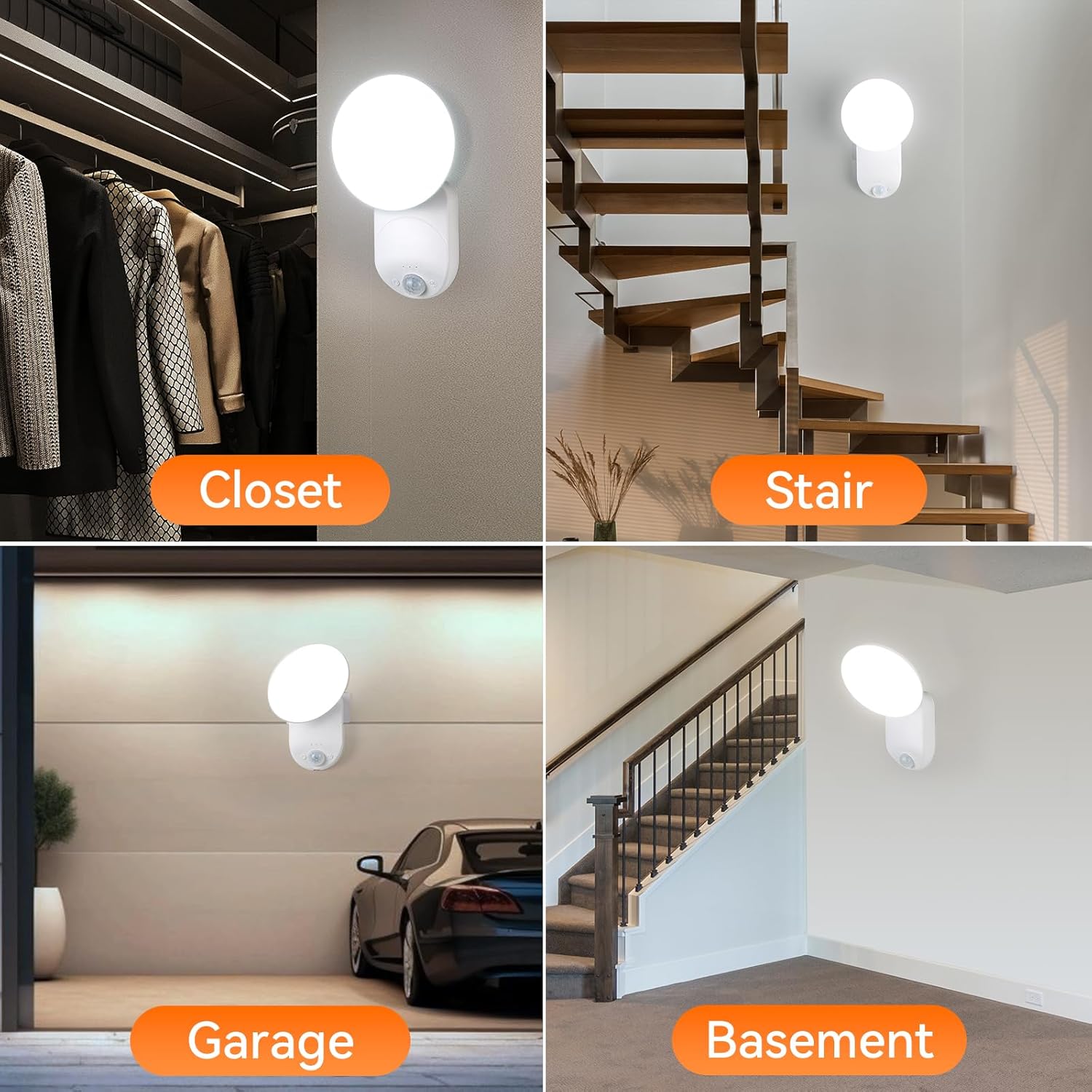 Rechargeable Motion Sensor Wall Light with Remote