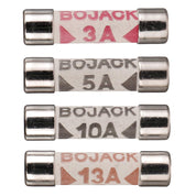BOJACK 4 Values 120 pcs 3 5 10 13 A amp 240 V Volt Household Mains Plug Fuse 6.3x25 mm 0.25x1Inch BS1362 Ceramic Tube Cartridge Fuses Assortment Kit packag in a Clear Plastic Box