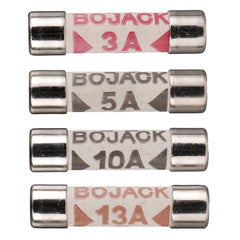 BOJACK 4 Values 120 pcs 3 5 10 13 A amp 240 V Volt Household Mains Plug Fuse 6.3x25 mm 0.25x1Inch BS1362 Ceramic Tube Cartridge Fuses Assortment Kit packag in a Clear Plastic Box