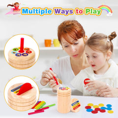 Montessori Wooden Color Sorting Toy – Educational Sensory Travel Toy for Ages 1–3