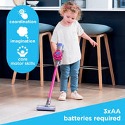 Casdon Dyson Cordless Toy Vacuum Cleaner for Kids – Realistic Role Play, Interactive Official Dyson Design, Pink, Ages 3+