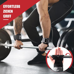 Double Layer Leather Weight Lifting Wrist Straps – Padded Hooks for Deadlift & Powerlifting