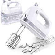 400W Hand Mixer Electric Whisk – 5 Speeds, Turbo Boost & Eject Button, 5 Accessories for Baking Cake, Egg & Cream