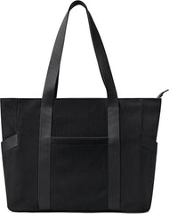 Large Tote Bag with Zipper & 6 Pockets – Fits 16-Inch Laptop, Perfect for Work, School & Travel