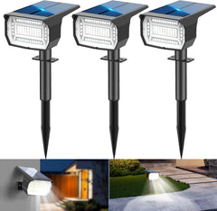 3-Pack Solar Spot Lights - 72 LED Outdoor Lights, 3 Modes, IP67 Waterproof Landscape Spotlights with Auto ON/OFF, Ideal for Garden, Yard, Driveway, and Pathway