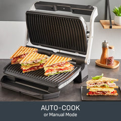 OptiGrill Plus XL Electric Grill – 9 Auto Cooking Programs, Non-Stick Removable Plates, Stainless Steel