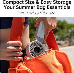 JISULIFE Handheld Fan Life7 – Ultimate Flexibility: High-Power Motor, LED Display, 5000mAh Rechargeable, 5-Speed, Foldable Design, 3-IN-1 Portable Hand/Desk/Neck Fan for Travel, Gift for Women (Grey)