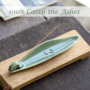 9" Ceramic Incense Stick Holder with 3 Holes – Ash Catcher for Home & Yoga