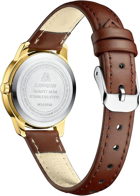 Elegant Women’s Analog Quartz Watch – Waterproof Leather Strap Ladies Wristwatch