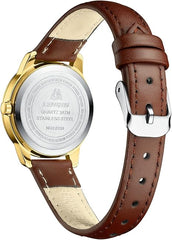 Elegant Women’s Analog Quartz Watch – Waterproof Leather Strap Ladies Wristwatch