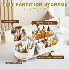 360° Rotating Makeup Organizer – 2-in-1 Skincare & Cosmetic Storage for Vanity & Bathroom