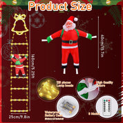Santa Claus LED Ladder Lights Warm White, 8 Modes Christmas Decoration