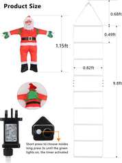 Christmas Ladder Lights with Santa Claus 338 LEDs Warm White Outdoor Décor