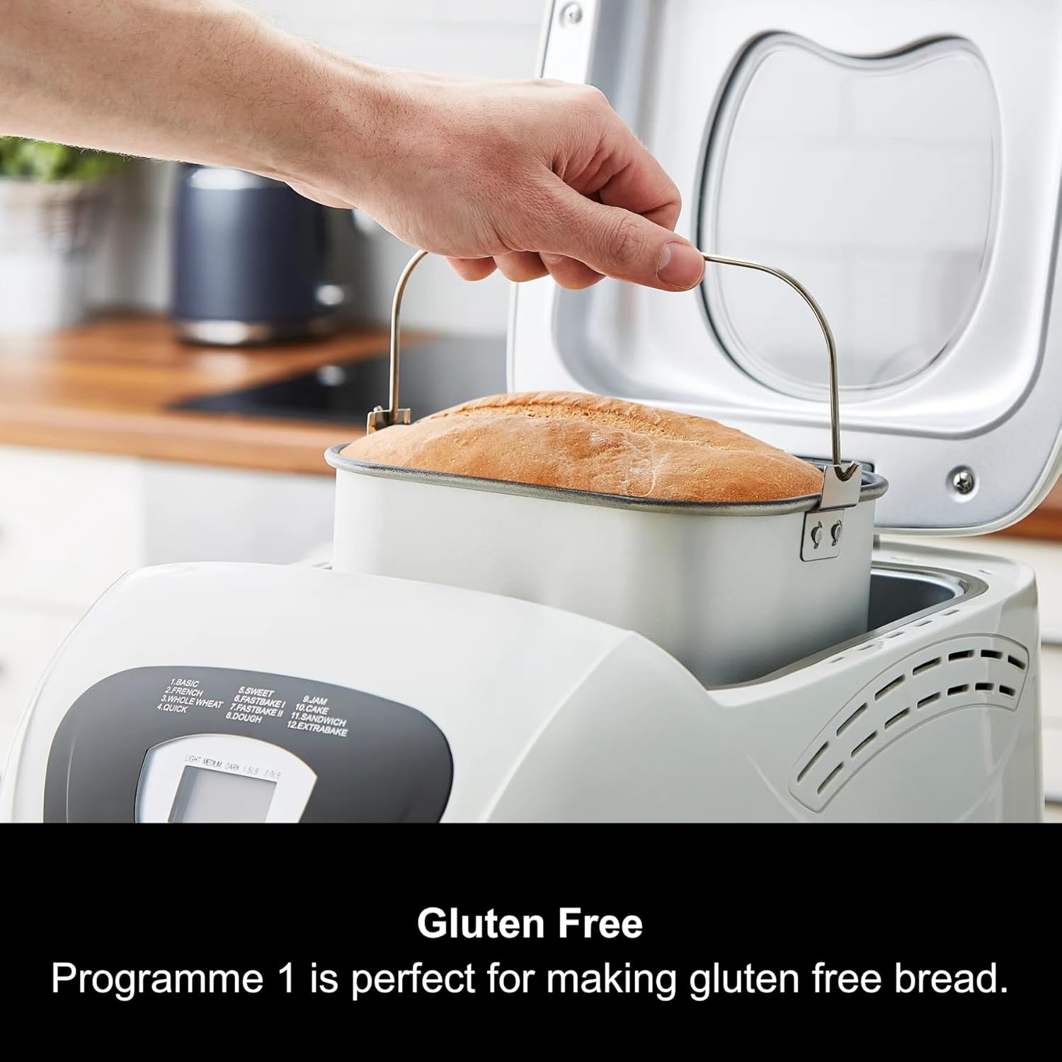 Fastbake Breadmaker 48281 – 12 Programmes, 1.5lb & 2lb Loaves, 13Hr Delay Timer, Keep Warm Function – UK