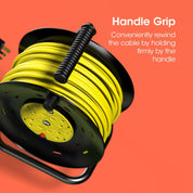 50M Outdoor Heavy Duty Extension Reel with 4 Sockets & Thermal Cut-Out – 13A UK Plug