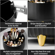 Rotating Makeup Organizer 360° – Cosmetic Brush & Skincare Holder for Vanity