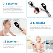 Joy Life High Contrast Baby Rattle Toys – Soft Sensory Gift for Newborns, Boys & Girls 0–12 Months