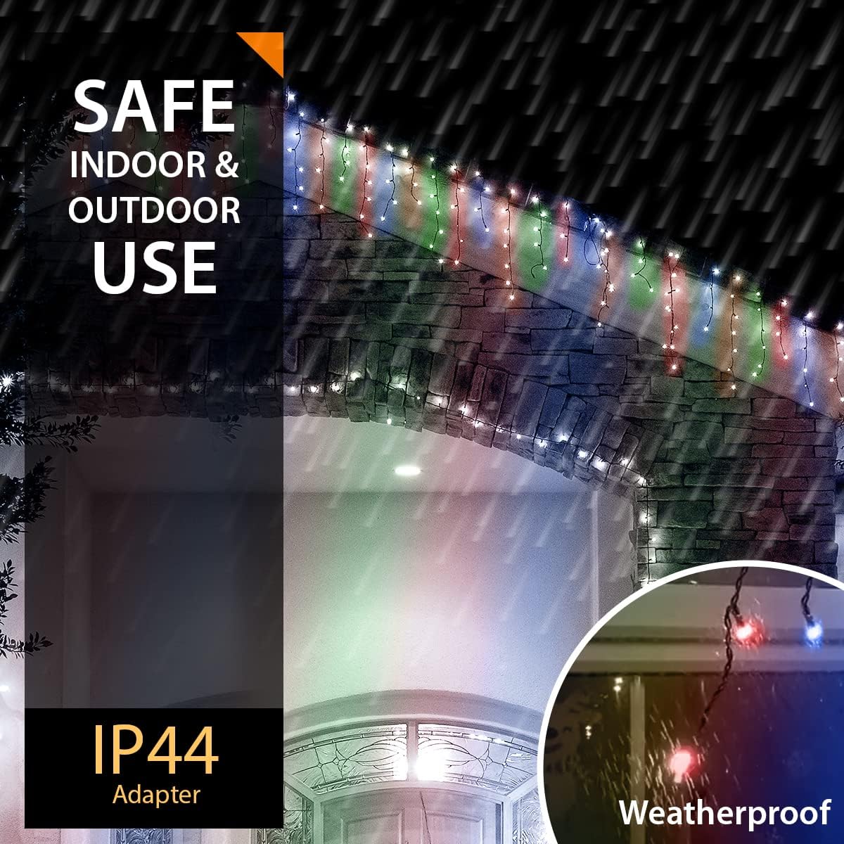 220 LED Multicolour Icicle Christmas Lights | 7.5m Outdoor & Indoor
