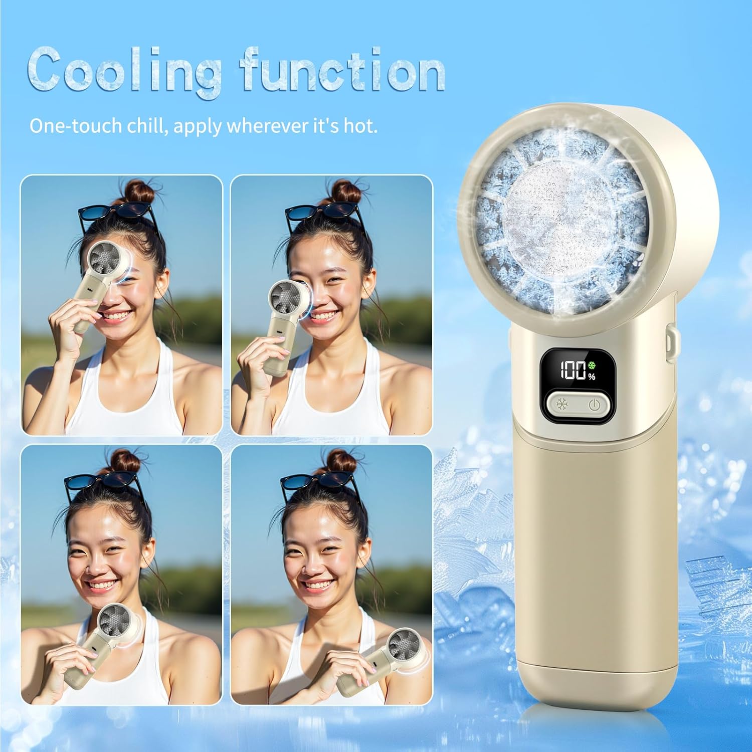 High-Speed Rechargeable Handheld Turbo Fan – 3600mAh, Foldable