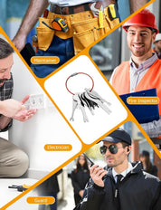 Emergency Light Test Key Set 11 Pack with Braided Key Ring