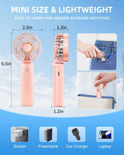 Portable Handheld Mini Desk Fan 1800mAh 3 Speeds