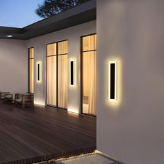 1PC Outdoor Modern Wall Light - 30cm LED Sconce, 7W Warm White 3000K, Wall Mounted for Garden, Living Room, Patio, Hallway