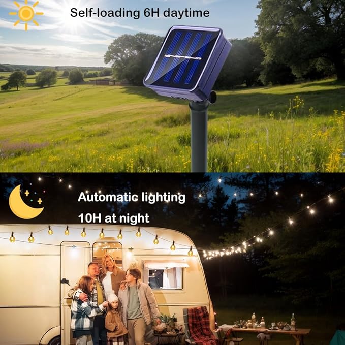 Solar LED String Lights - 100 Crystal Ball Fairy Lights 72ft
