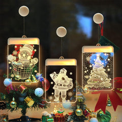 Christmas Window Lights, LED Warm White Christmas Lights Battery Powered, Christmas Silhouette Lights Decorations for Home,Bedroom, Party, Holiday